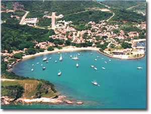Vista del Yachting Club desde la playa Dos Ossos - Bzios - Brasil