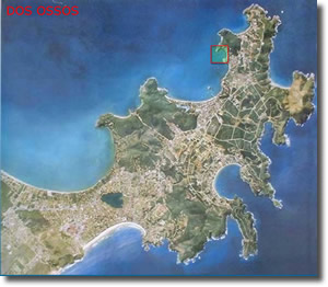 Mapa de ubicacin de la Playa Dos Ossos en Bzios - Brasil